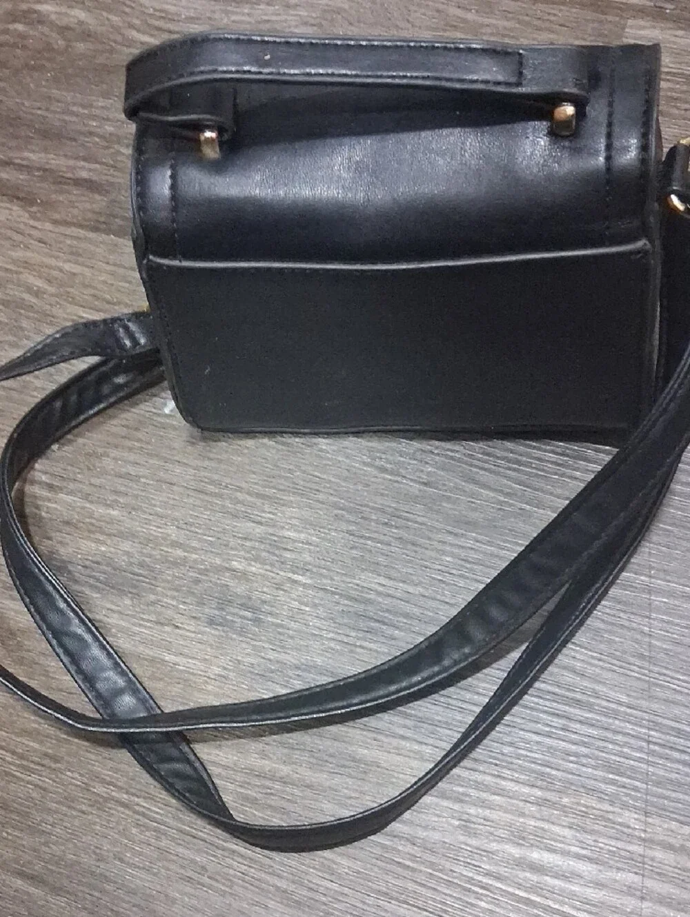 Olivia & Kate Black Crossbody Bag with Gold Heart Accent